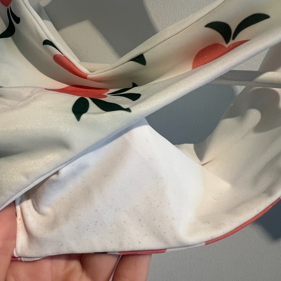 revolve KHAOS swim peach print white bikini top & bottom - size s - Picture 7 of 10